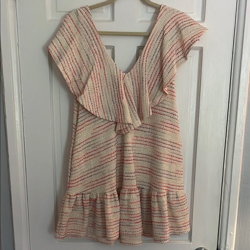 Something Navy Striped Ruffle Dress